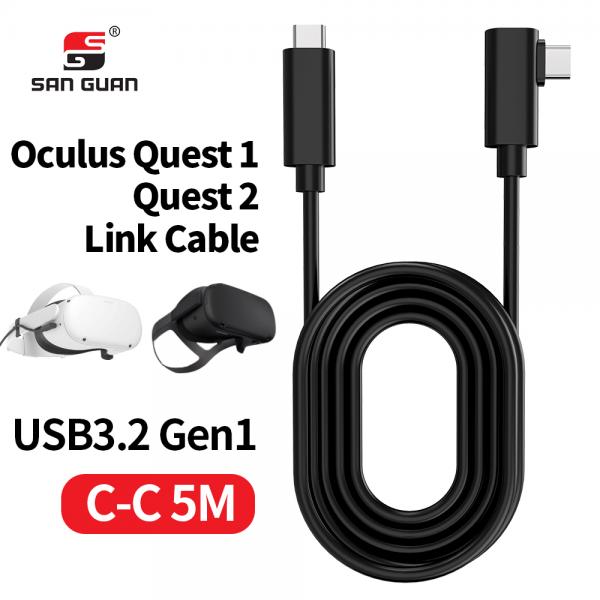 Picture of VR Oculus Quest 1/2 Link Cable 5M Right Angle Usb 3.2 Gen1 For VR Oculus Quest Headset